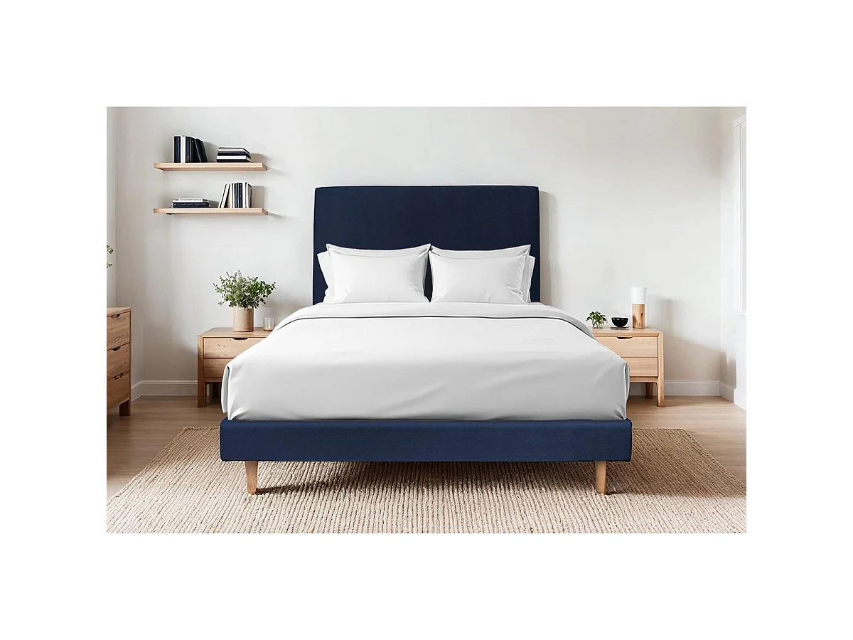 Sommier Kit Velours Bleu 150x200 H29cm