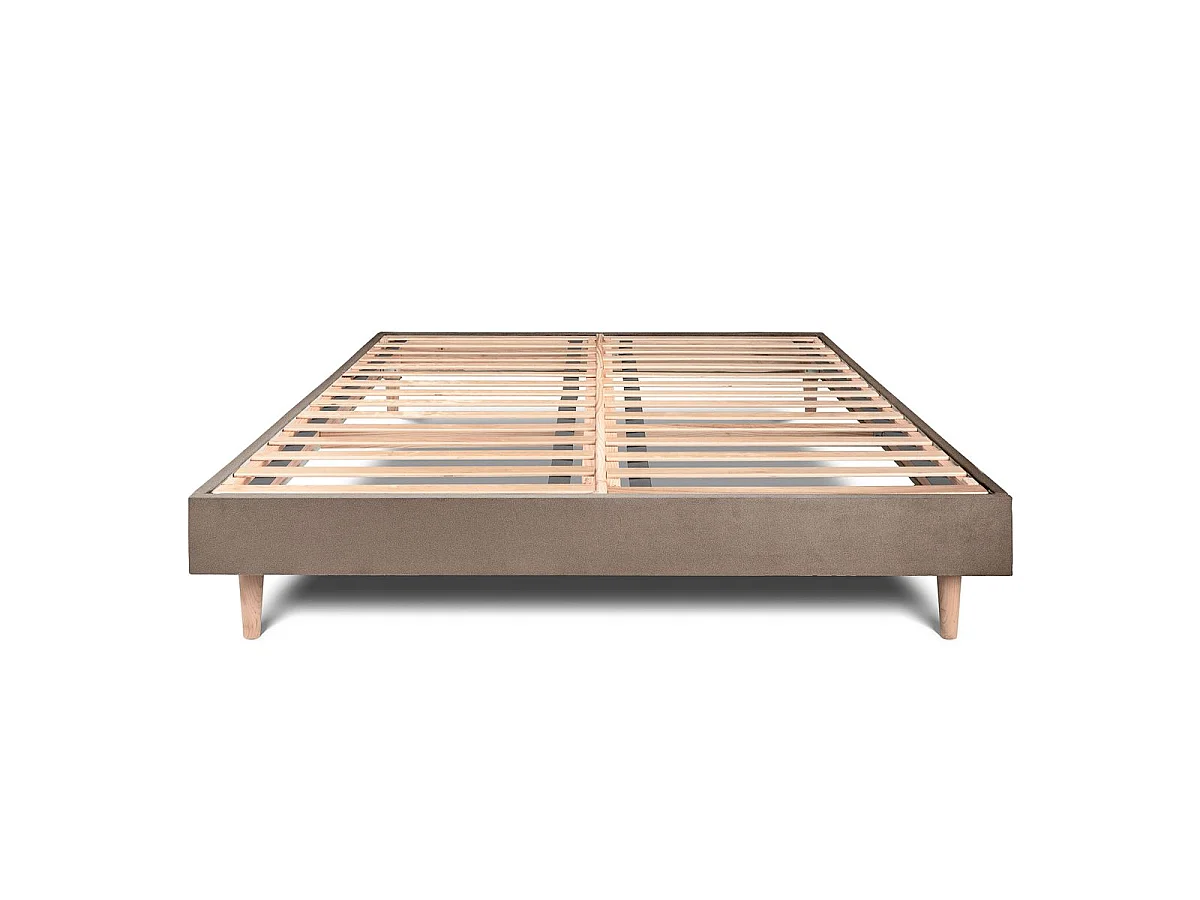 Sommier Kit Velours Taupe 200x200 H29cm