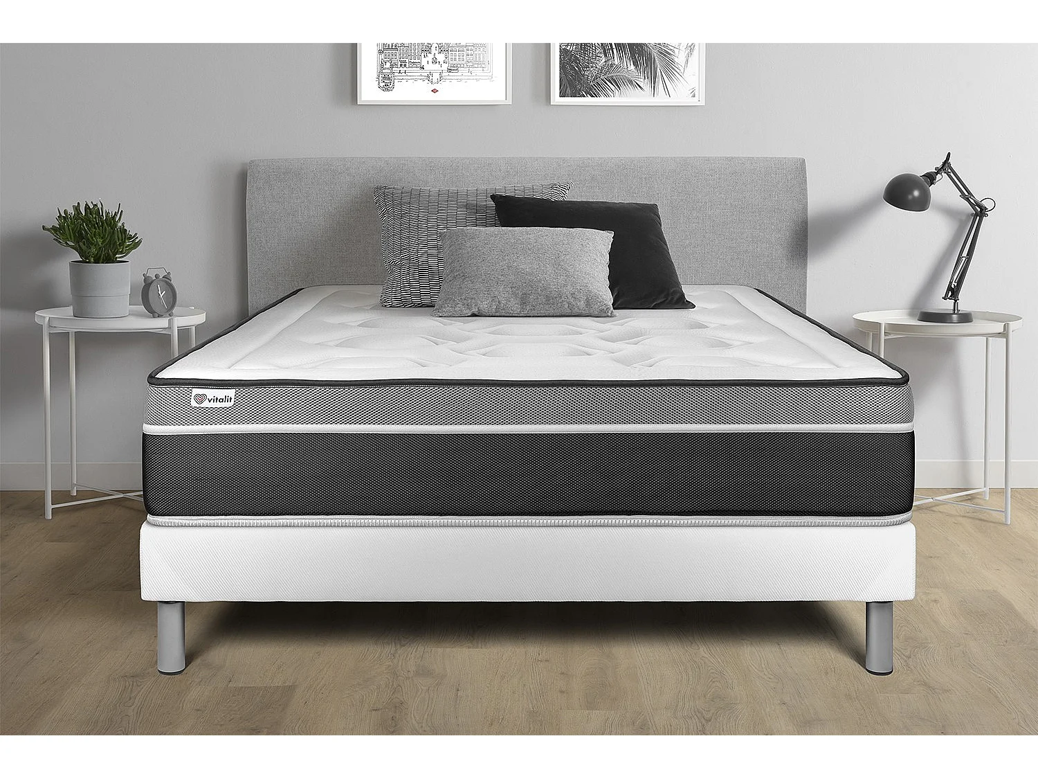 Sommier KIT VITAL'SOM Blanc 200 x 200 cm