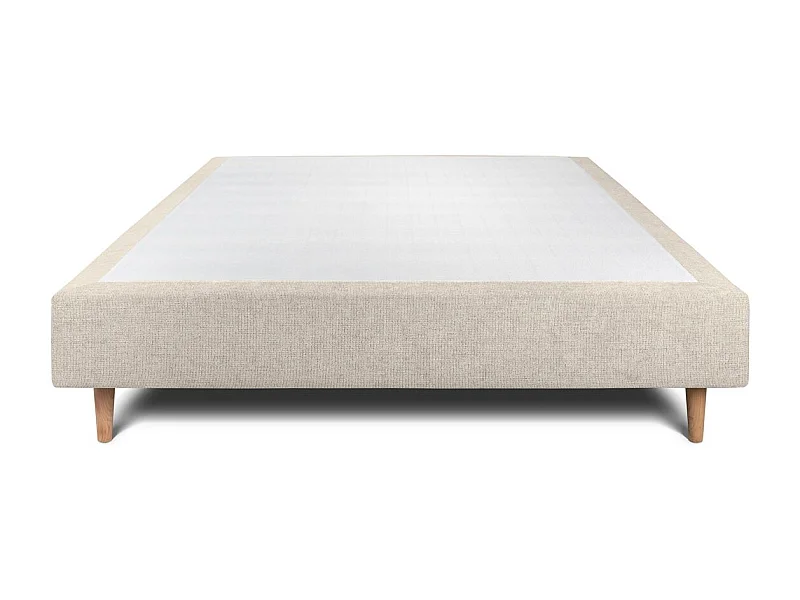 Sommier Tapissier Tissu Beige clair 150x190 H35cm