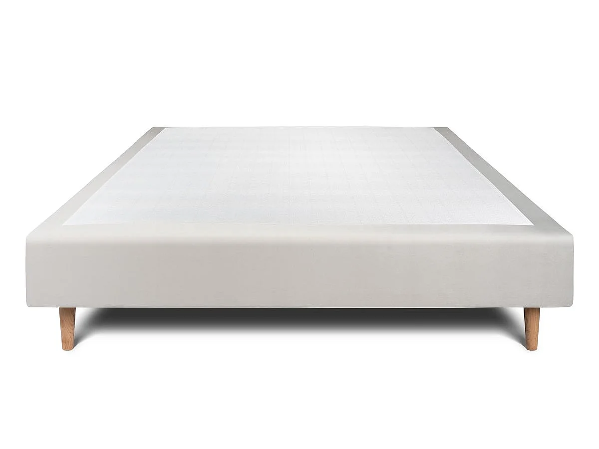 Sommier Tapissier Velours Gris clair 150x190 H35cm