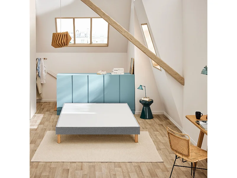 Sommier Bultex CONFORT FERME VIGOROSO DECO 140x200 Trame gris clair Lattes