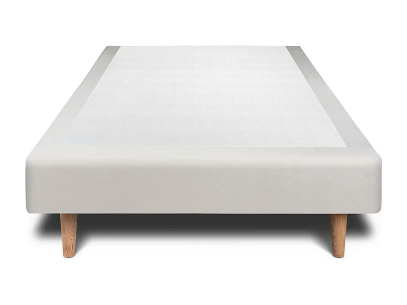 Sommier Tapissier Velours Gris clair 80x200 H29cm