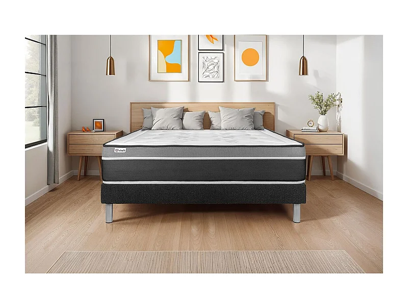 Sommier KIT VITAL'SOM Noir 160 x 200 cm