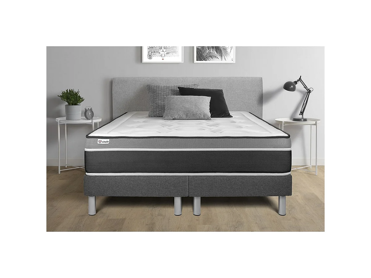 Sommier VITAL'SOM Gris 2 x 100 x 200 cm