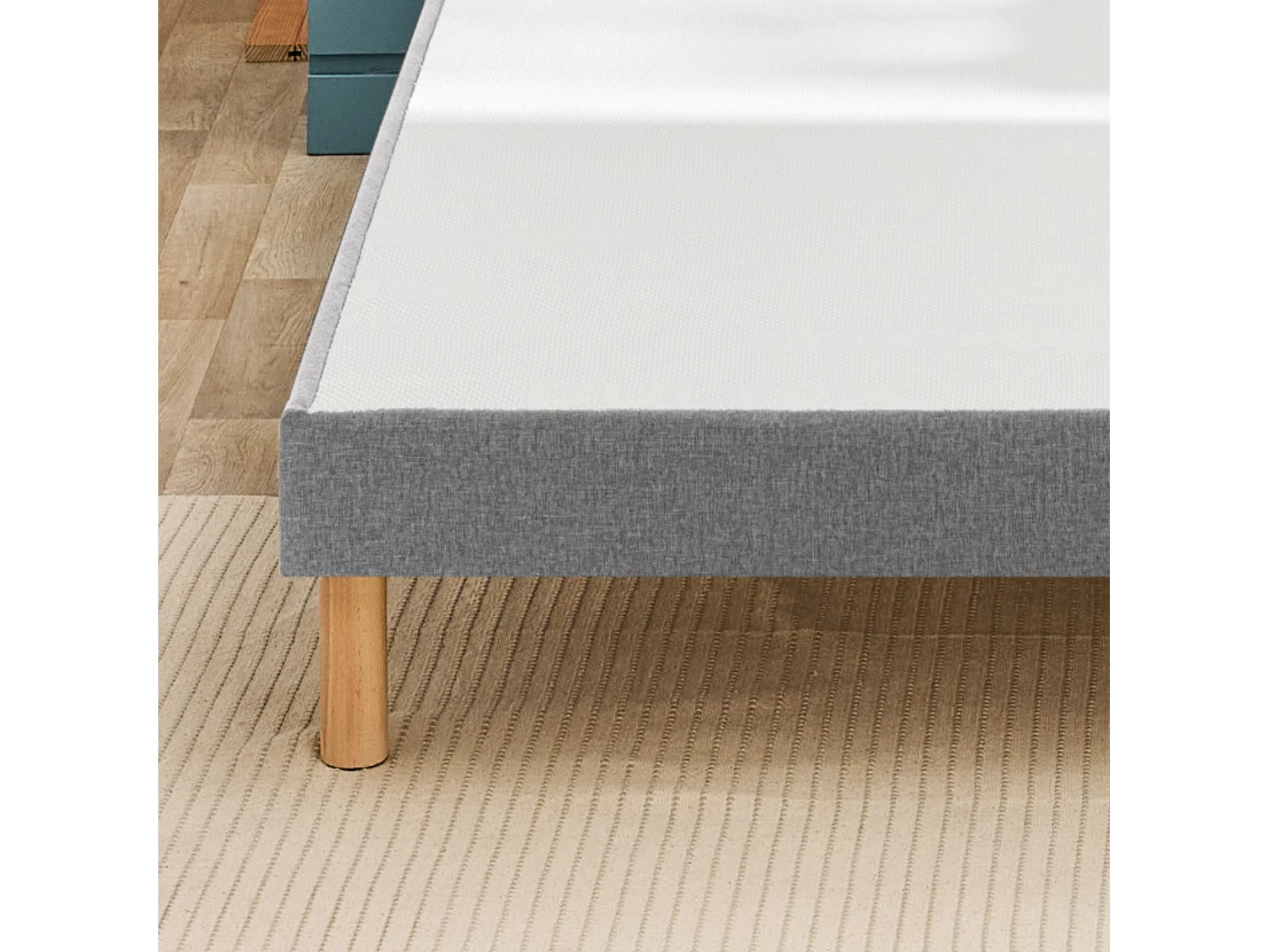 Sommier Bultex CONFORT FERME VIGOROSO DECO 200x200 Trame gris clair Lattes