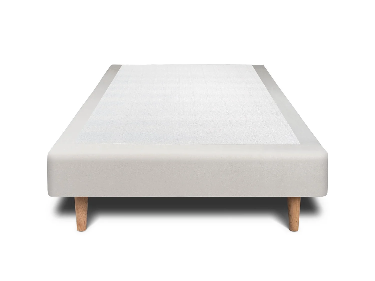 Sommier Tapissier Velours Gris clair 100x200 H35cm