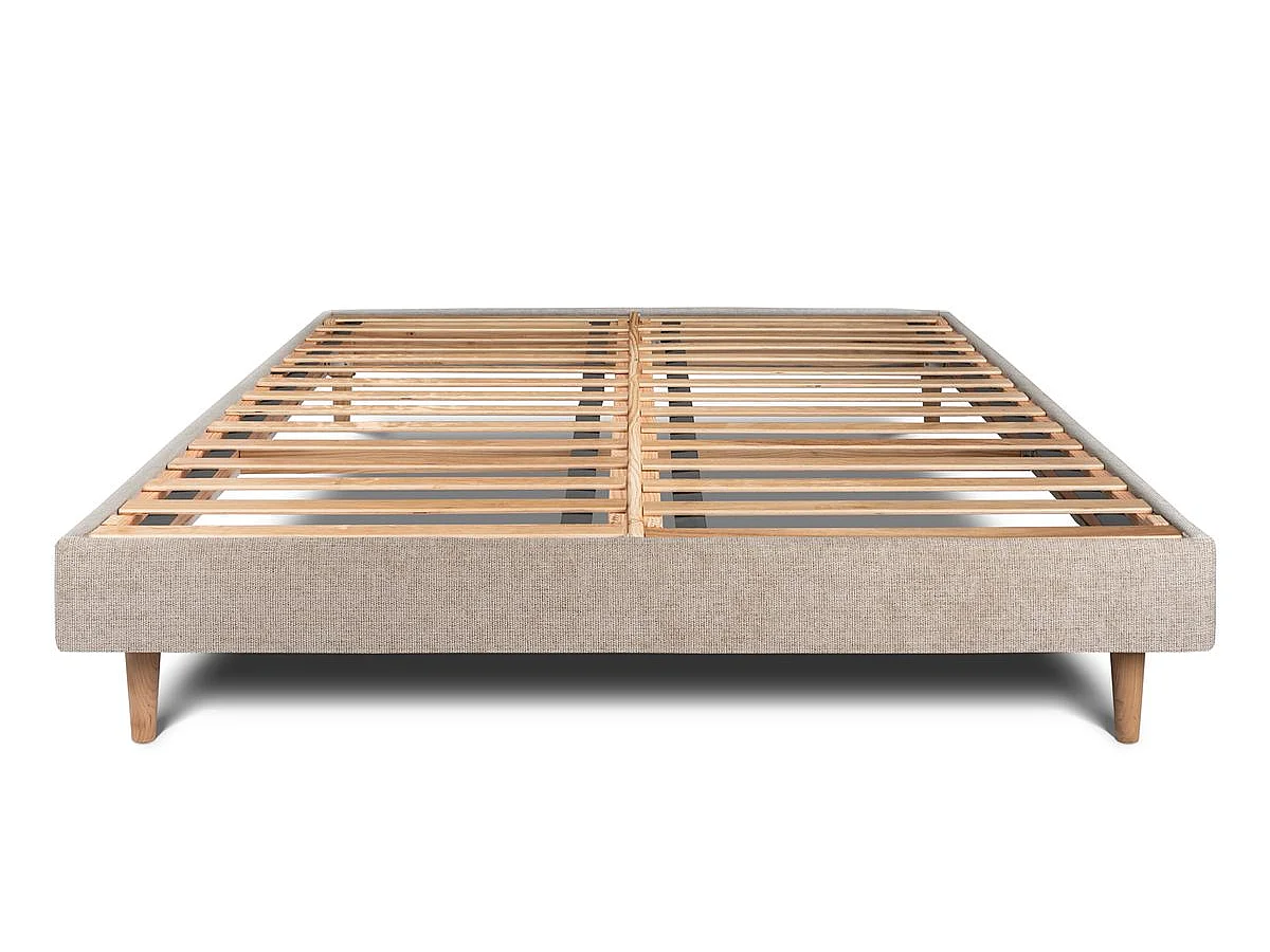 Sommier Kit Tissu Beige brun 140x200 H29cm