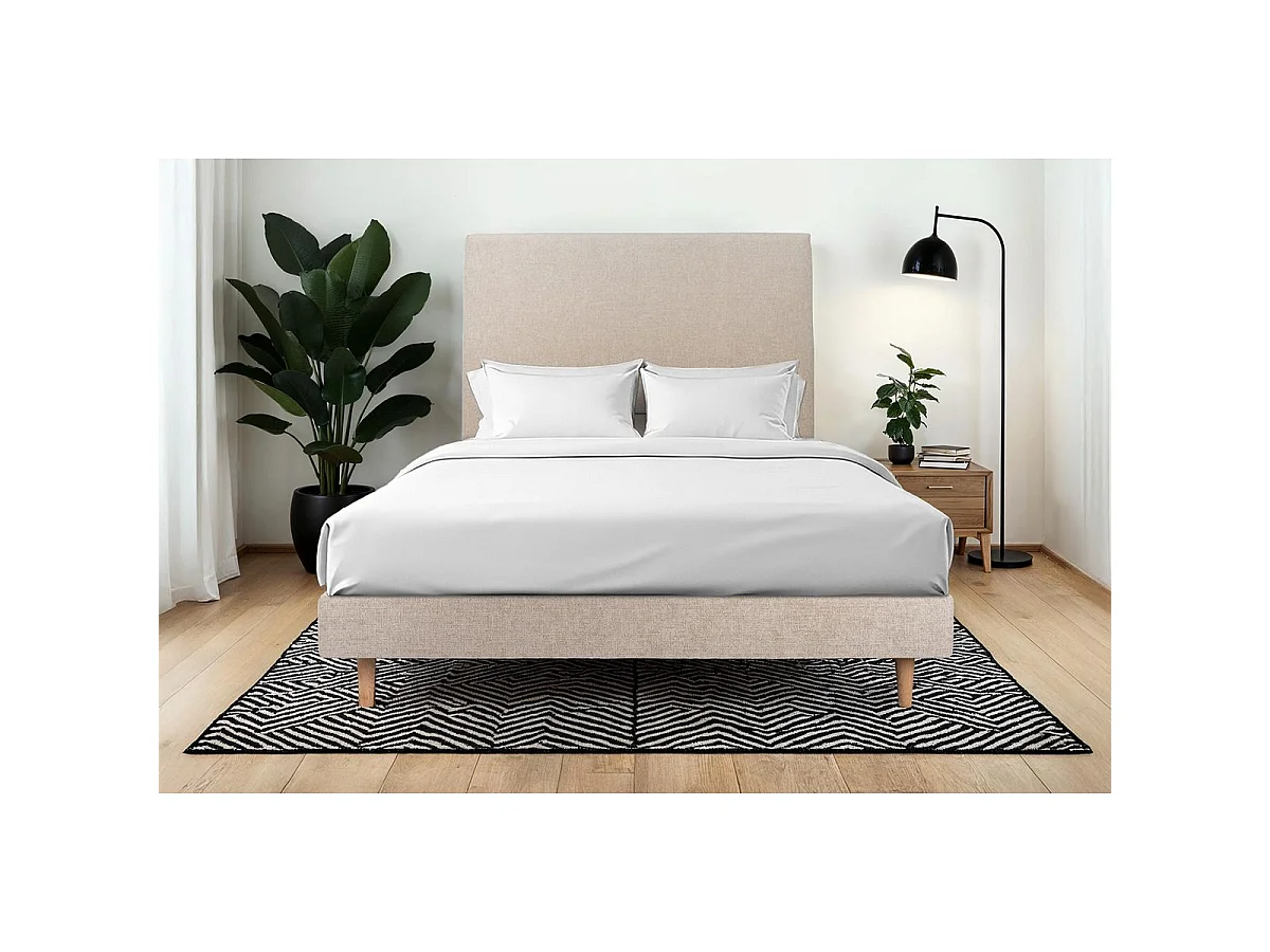 Sommier Kit Tissu Beige brun 140x200 H29cm