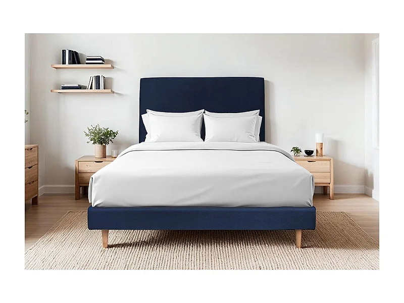 Sommier Kit Velours Bleu 180x200 H29cm