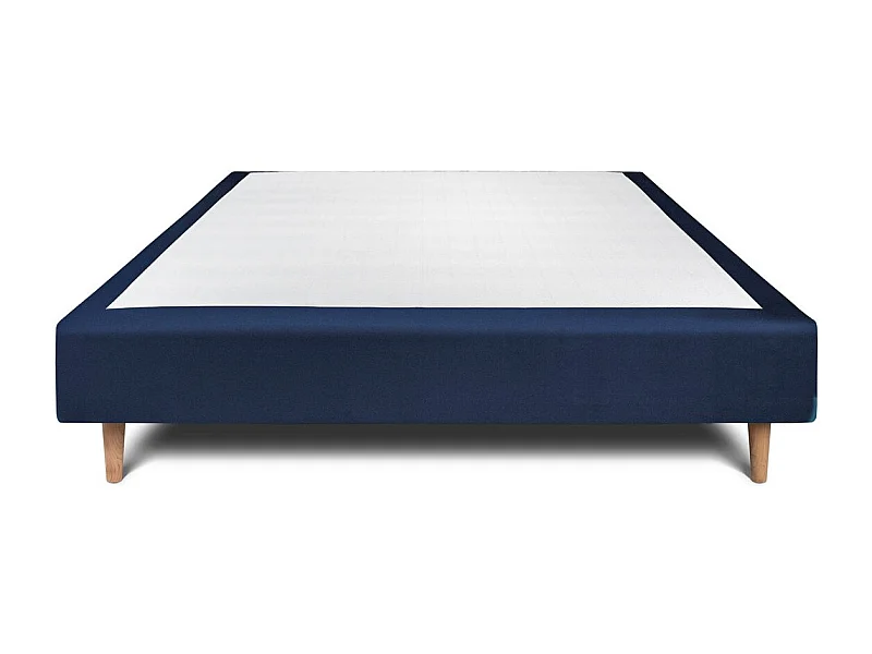 Sommier Tapissier Velours Bleu 150x200 H35cm