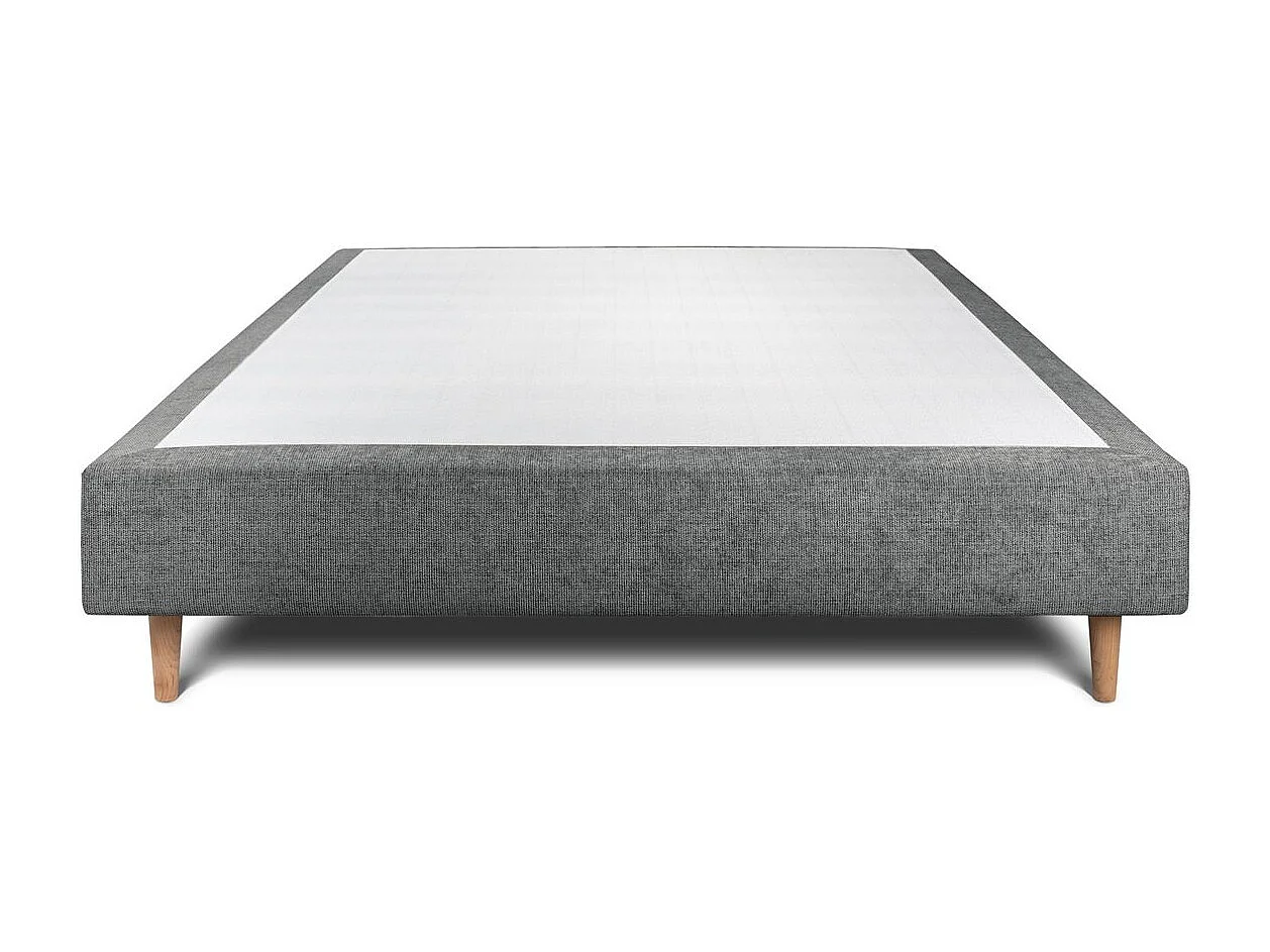 Sommier Tapissier Tissu Gris anthracite 135x190 H35cm