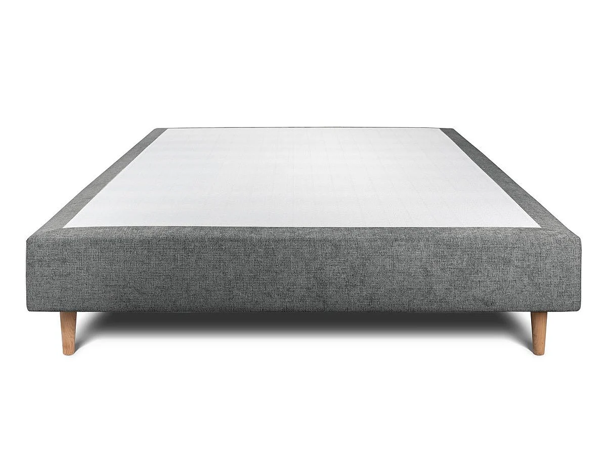 Sommier Tapissier Tissu Gris anthracite 140x200 H35cm