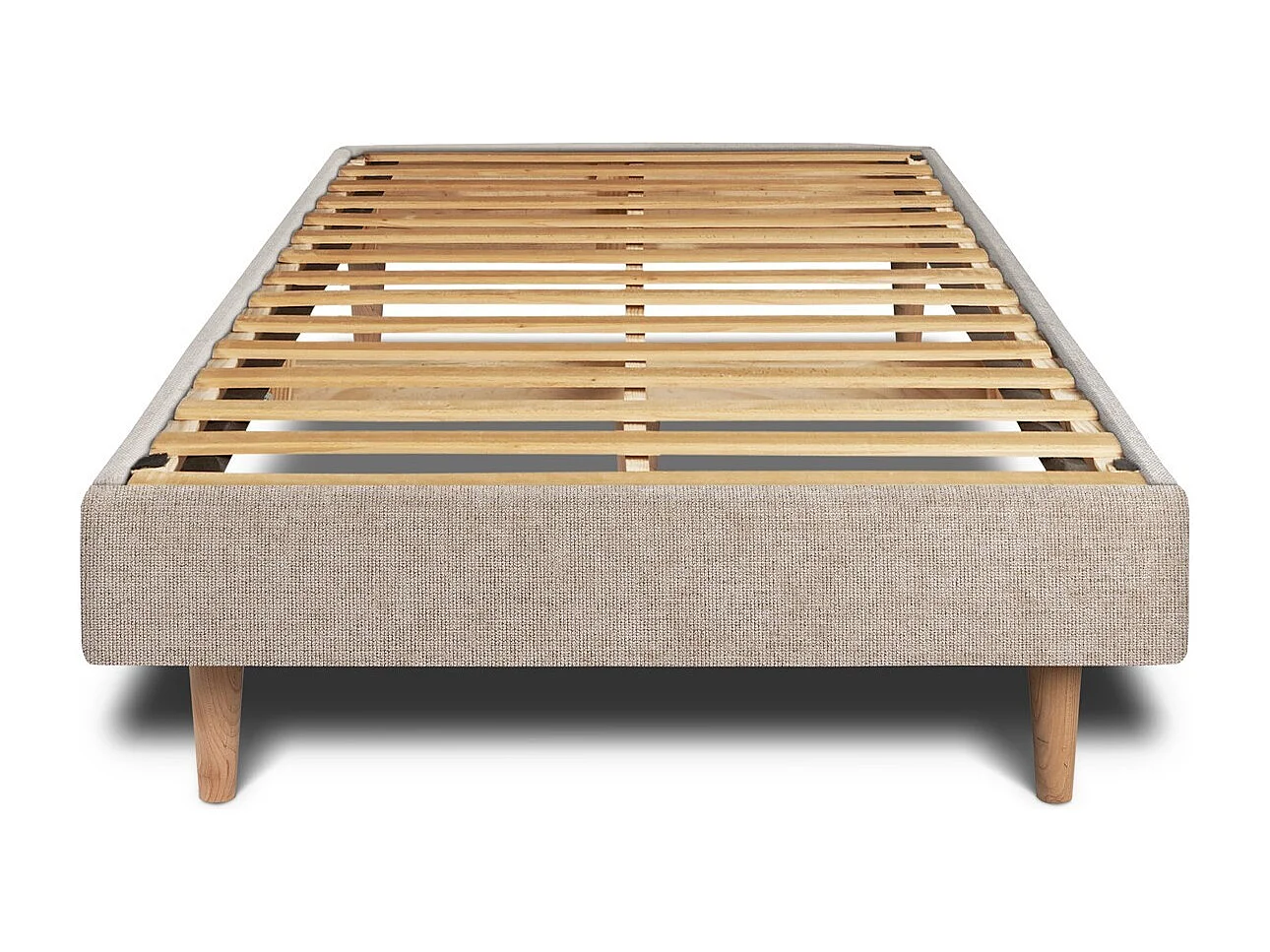 Sommier Kit Tissu Beige brun 90x190 H29cm