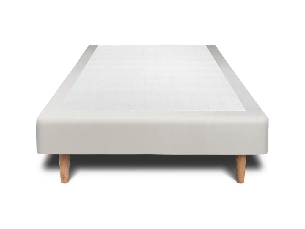 Sommier Tapissier Velours Gris clair 90x200 H29cm