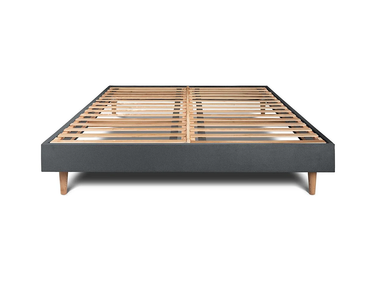 Sommier Kit Velours Gris anthracite 140x190 H29cm