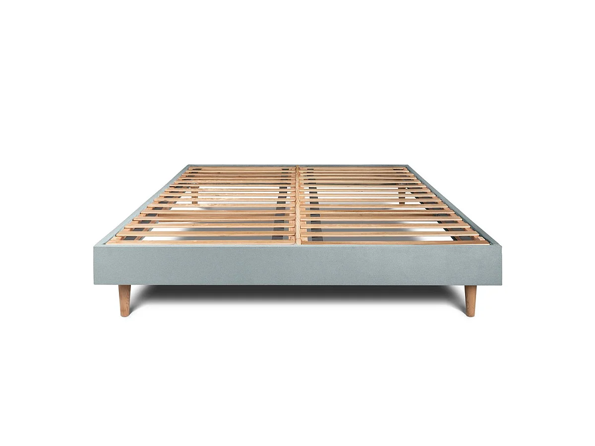 Sommier Kit Velours Gris bleuté 160x200 H29cm