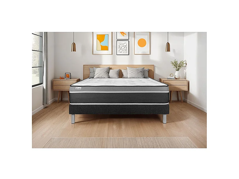 Sommier KIT VITAL'SOM Noir 90 x 200 cm