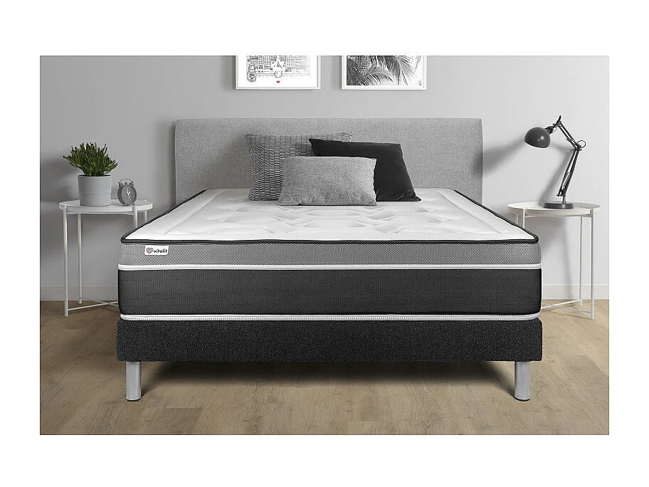 Sommier KIT VITAL'SOM Noir 90 x 200 cm