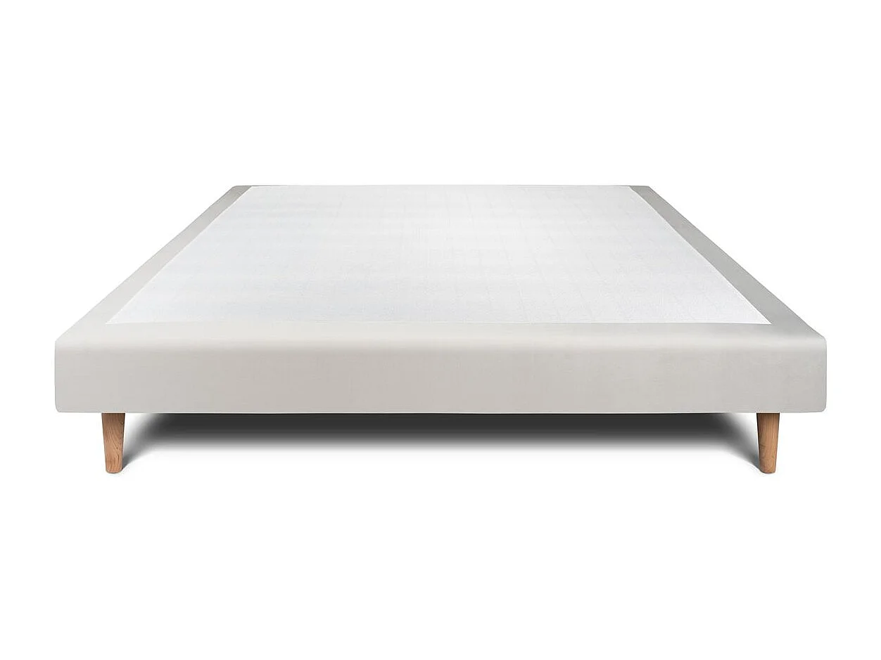 Sommier Tapissier Velours Gris clair 150x200 H29cm