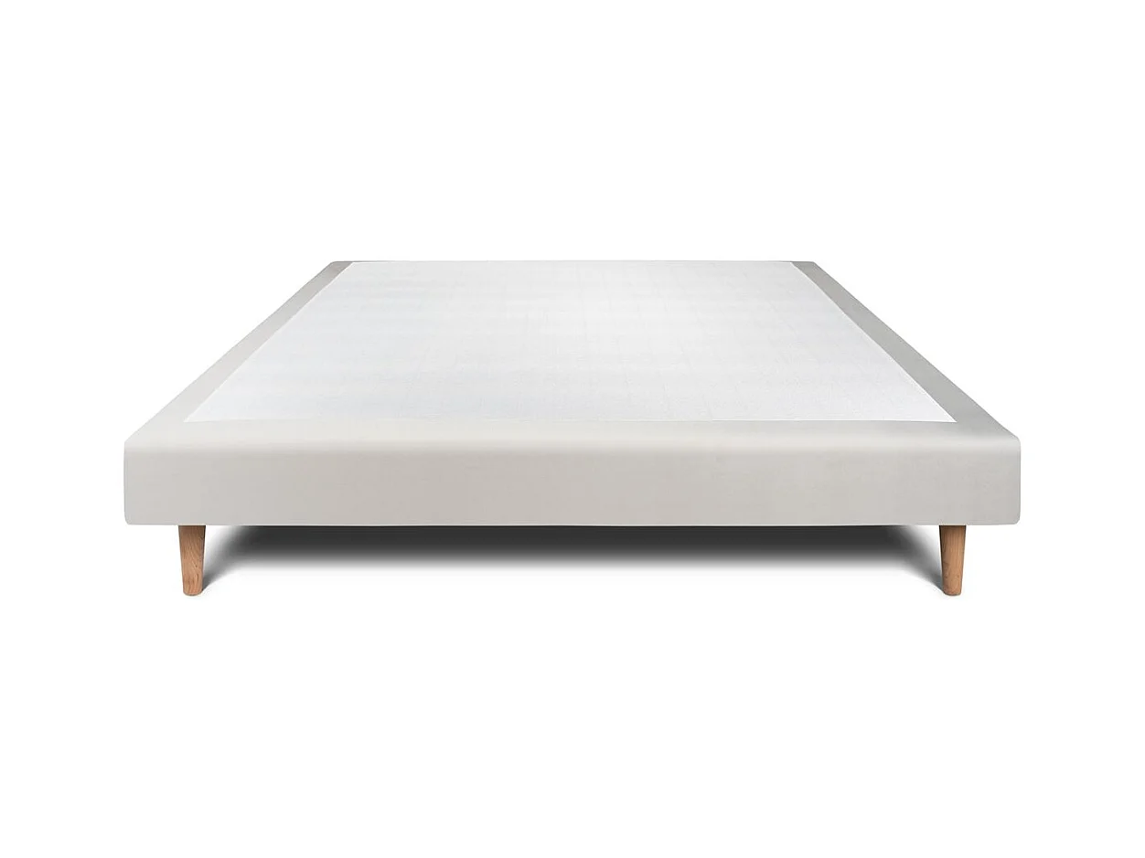 Sommier Tapissier Velours Gris clair 150x200 H29cm