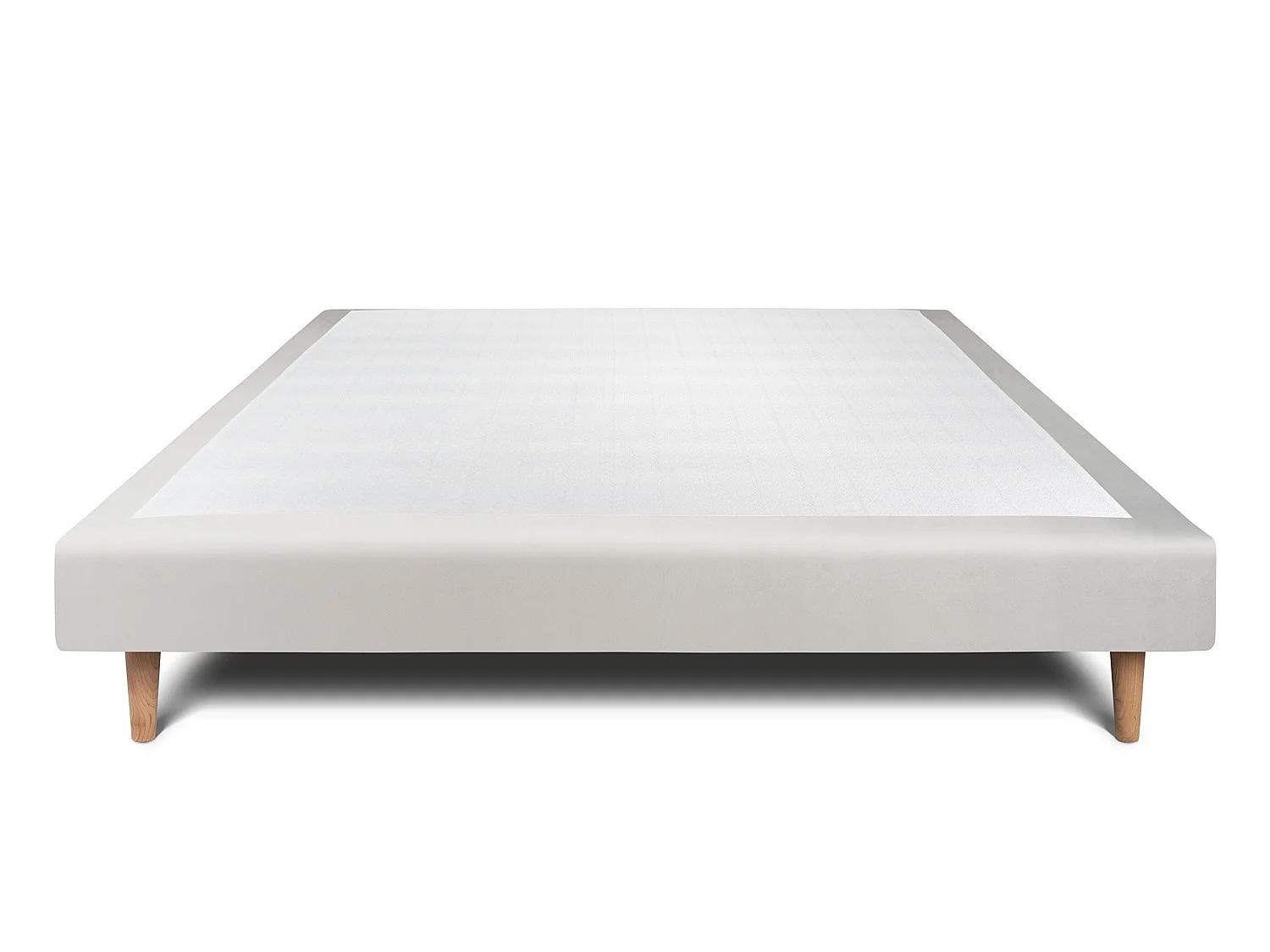 Sommier Tapissier Velours Gris clair 150x200 H29cm