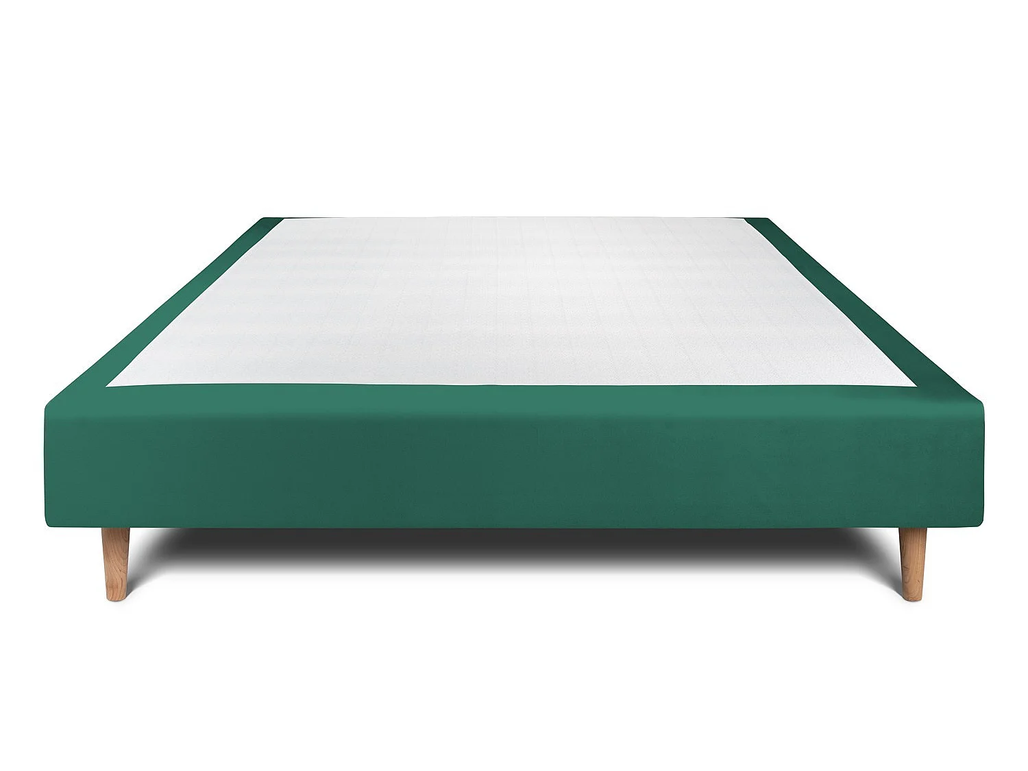 Sommier Tapissier Velours Vert 140x190 H35cm