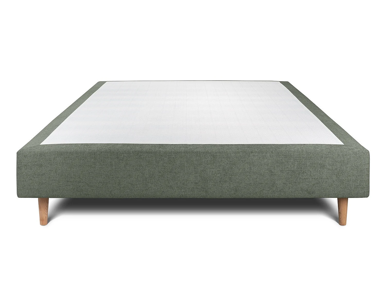 Sommier Tapissier Tissu Vert 150x190 H35cm