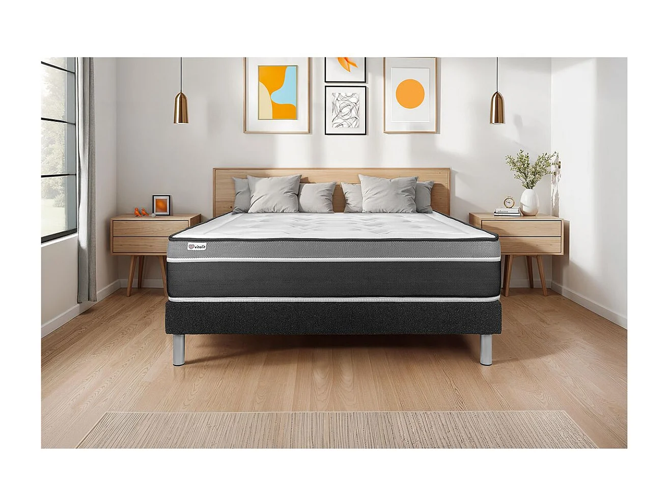 Sommier VITAL'SOM Noir 140 x 190 cm