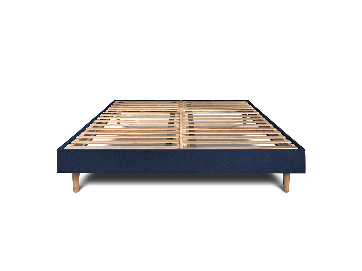 Sommier Kit Velours Bleu 140x190 H29cm