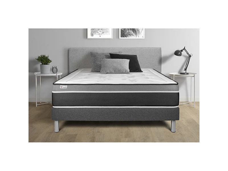 Sommier KIT VITAL'SOM Gris 90 x 190 cm