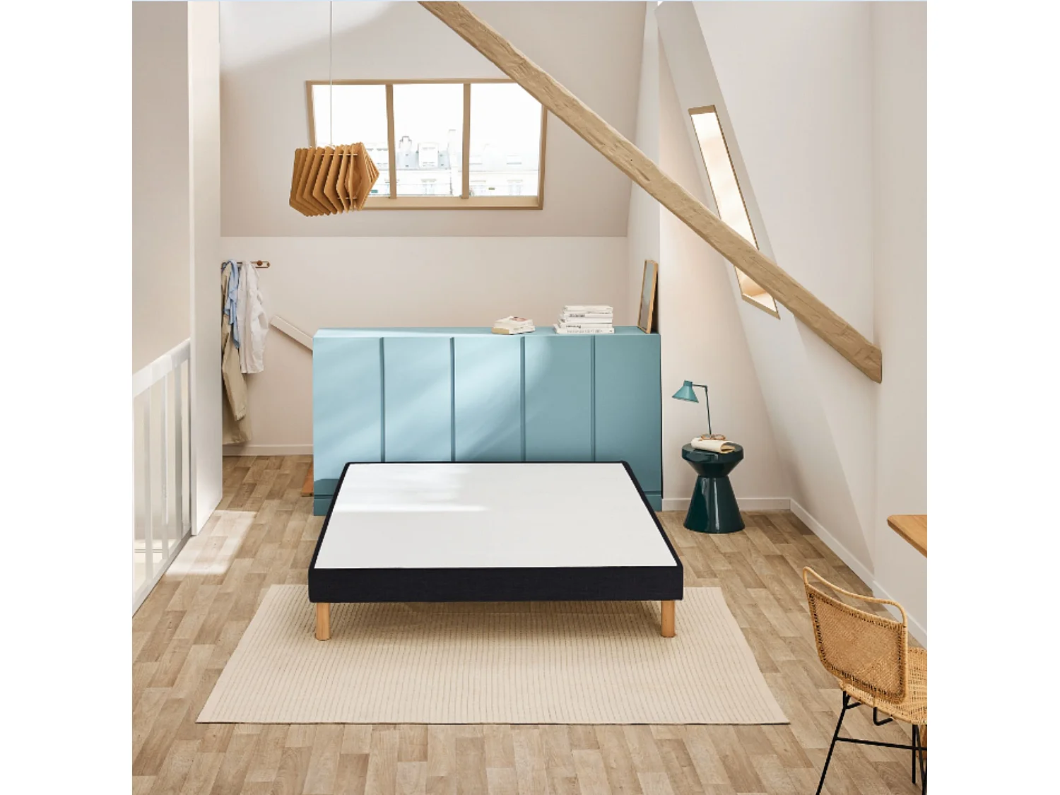 Sommier Bultex CONFORT FERME VIGOROSO DECO 90x190 Jersey Gris foncé Lattes