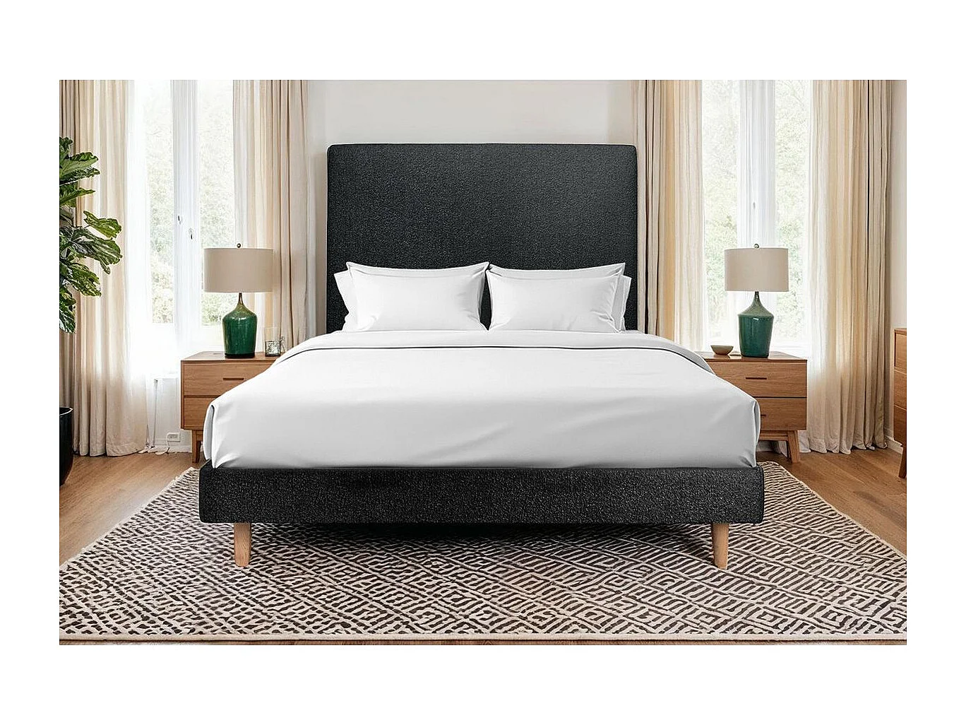 Sommier Kit Bouclette Noir 150x200 H29cm