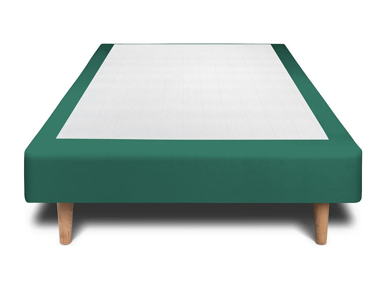 Sommier Tapissier Velours Vert 80x200 H35cm