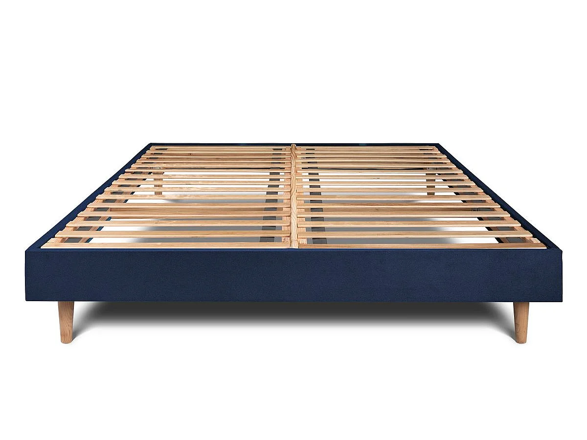 Sommier Kit Velours Bleu 135x190 H29cm