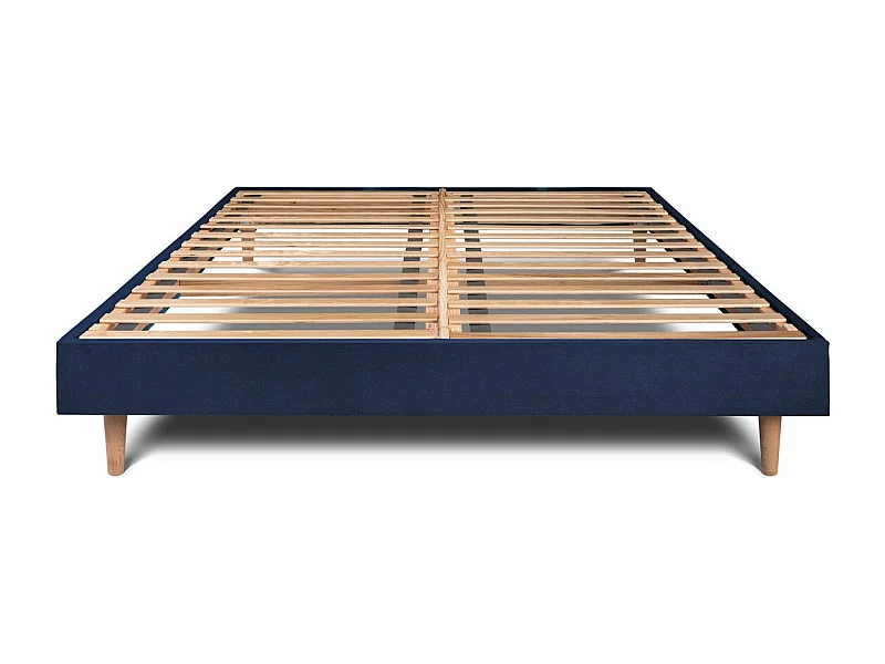 Sommier Kit Velours Bleu 135x190 H29cm