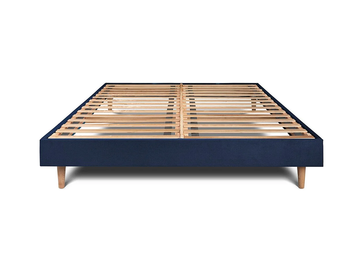 Sommier Kit Velours Bleu 160x200 H29cm