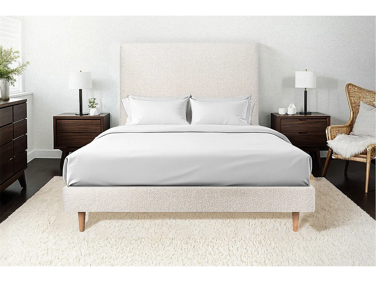 Sommier Tapissier Bouclette Beige 140x190 H29cm