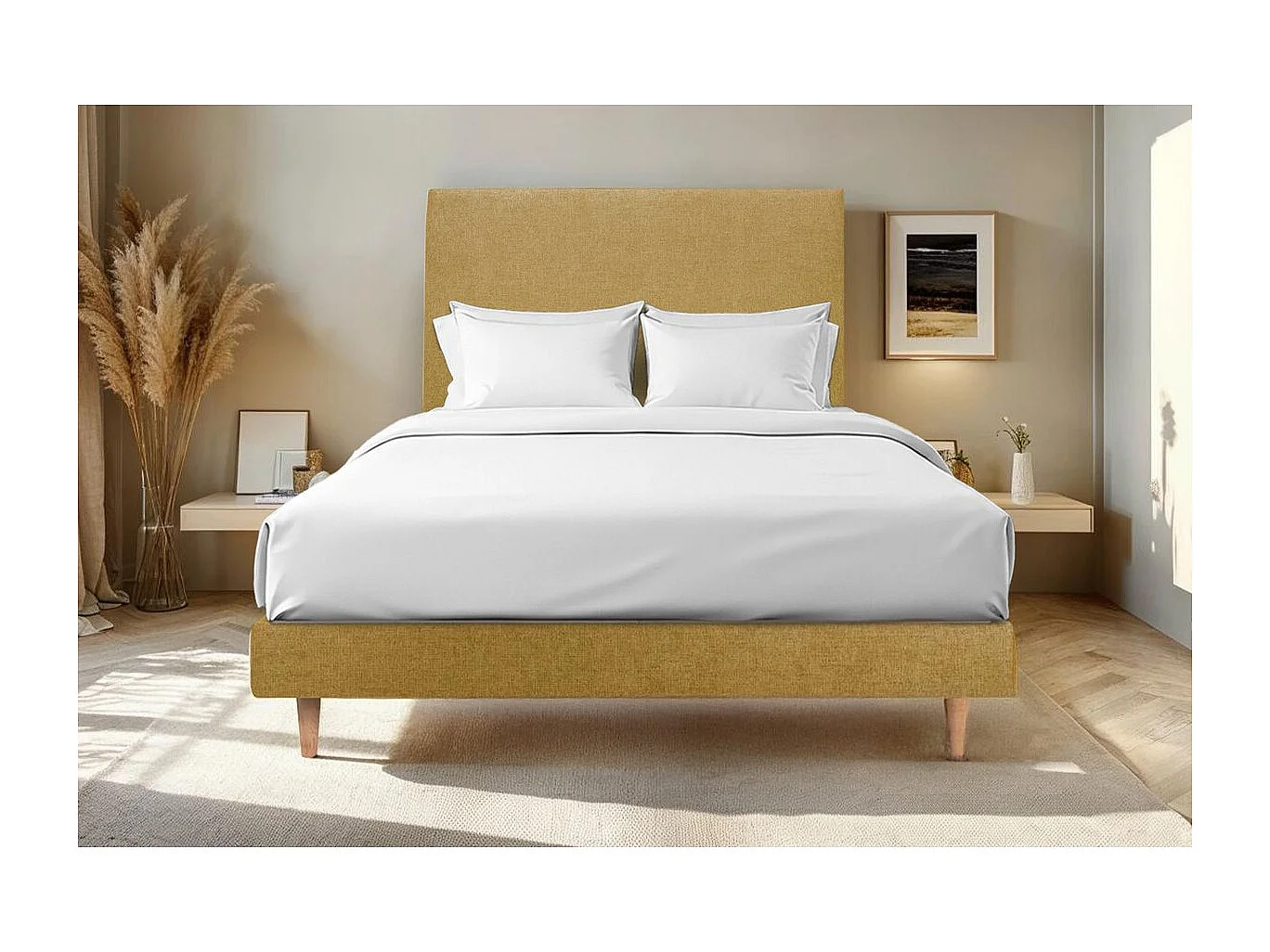 Sommier Kit Tissu Jaune 150x200 H29cm