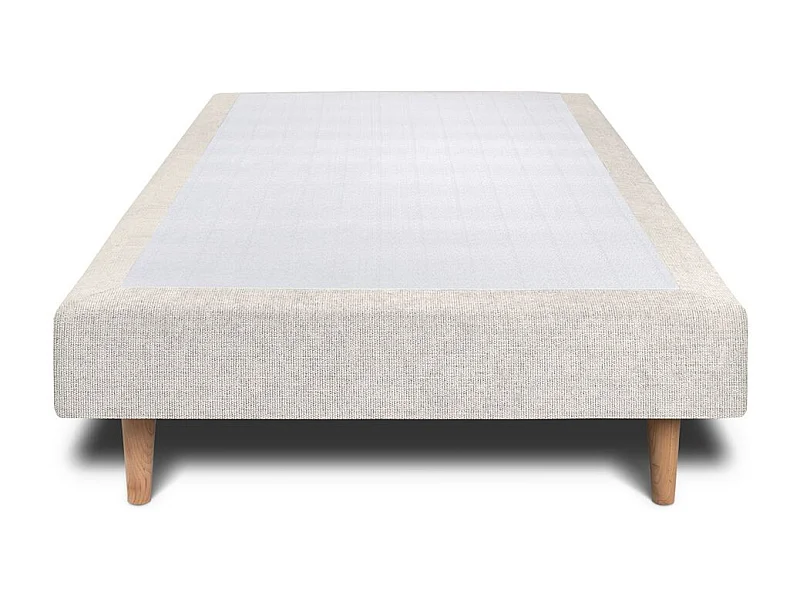 Sommier Tapissier Tissu Beige clair 90x200 H35cm