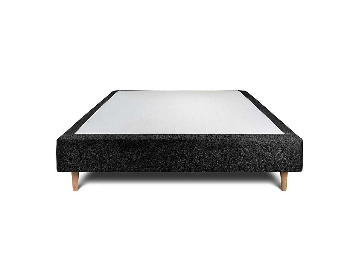Sommier Tapissier Bouclette Noir 135x190 H35cm