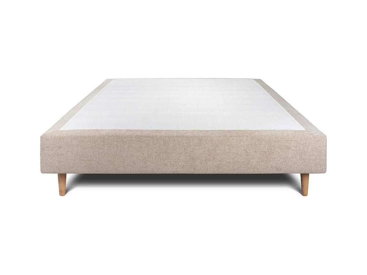 Sommier Tapissier Tissu Beige brun 160x200 H35cm