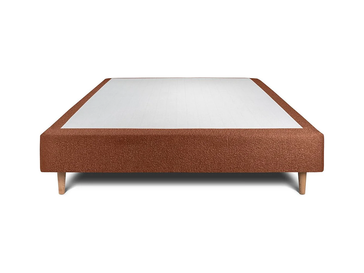 Sommier Tapissier Bouclette Terracotta 135x190 H35cm