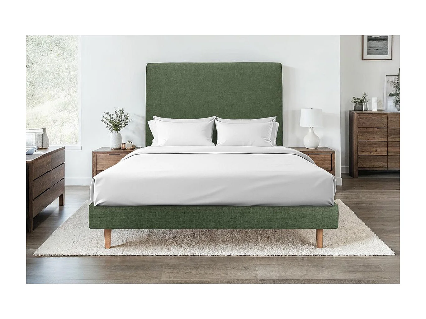 Sommier Kit Tissu Vert 135x190 H29cm