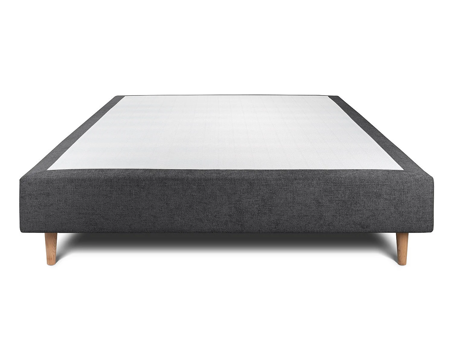 Sommier Tapissier Tissu Noir 160x200 H35cm