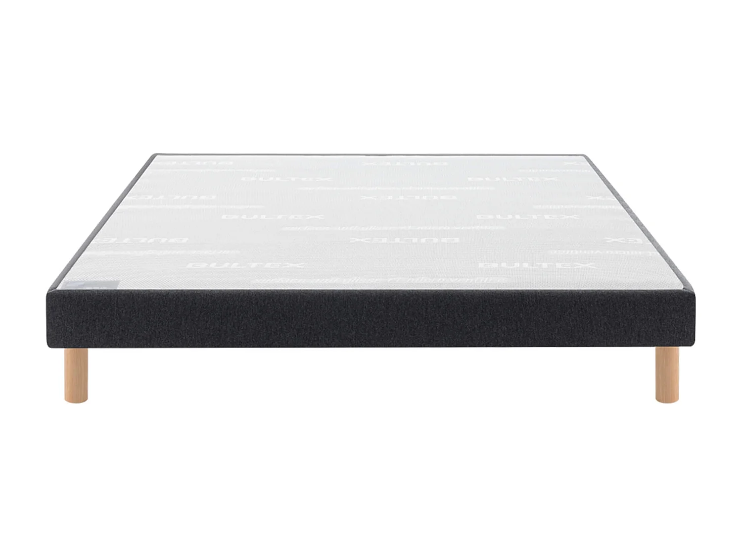 Sommier Bultex CONFORT FERME VIGOROSO DECO 100x200 Jersey Gris foncé Lattes