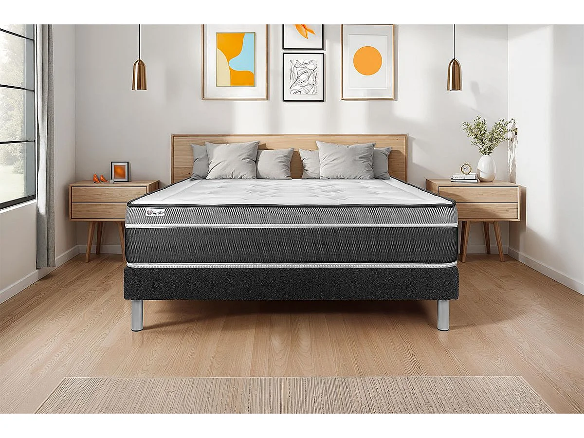 Sommier VITAL'SOM Noir 160 x 200 cm