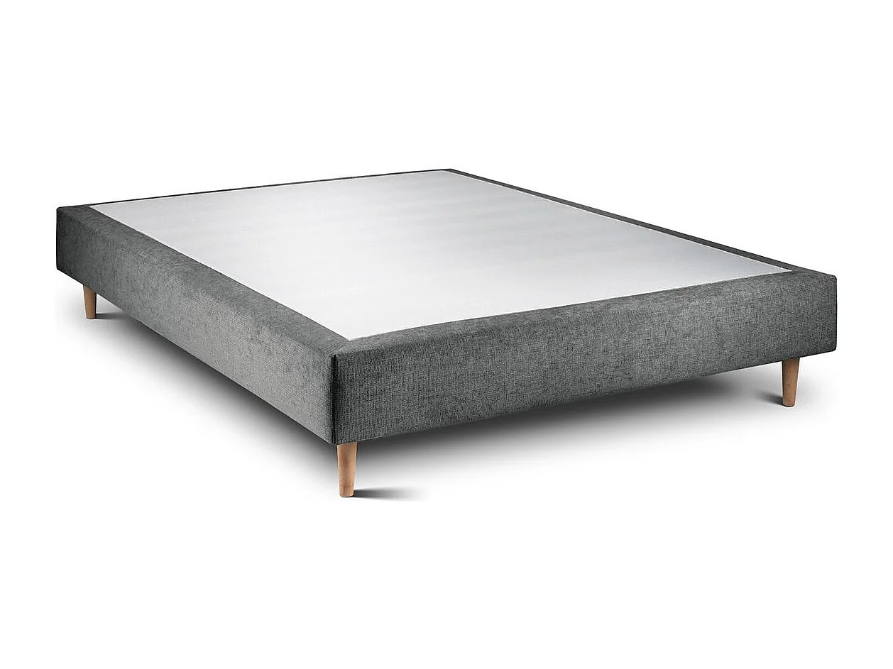 Sommier Tapissier Tissu Gris anthracite 150x200 H35cm