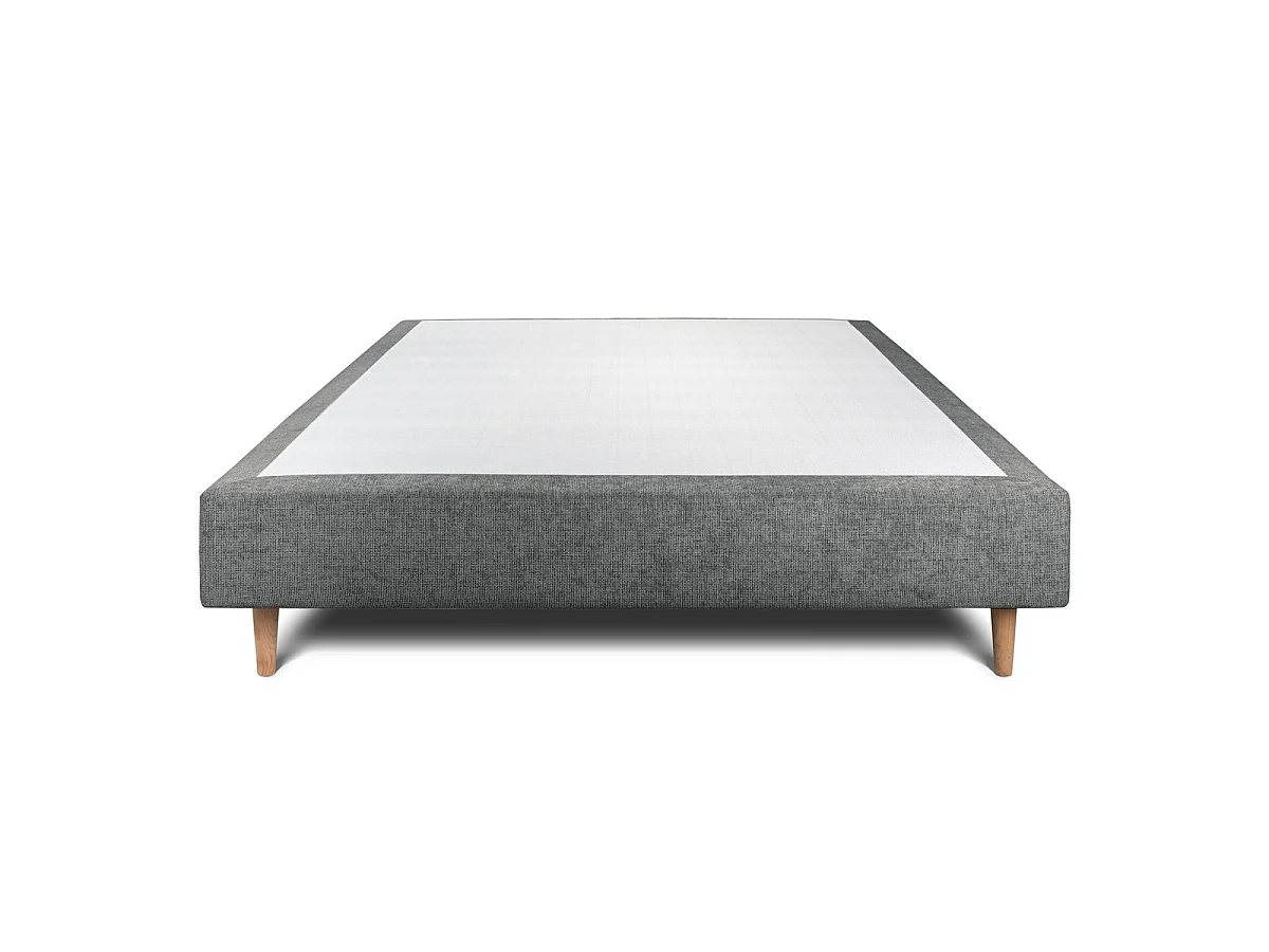 Sommier Tapissier Tissu Gris anthracite 150x200 H35cm