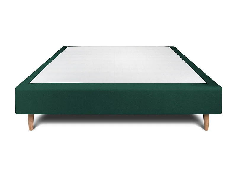 Sommier Tapissier Velours Vert 150x200 H35cm